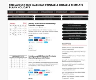 Freeaugust2018Calendar.com(Freeaugust 2018 Calendar) Screenshot