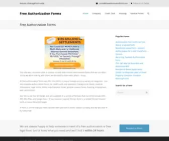 Freeauthorizationforms.com(Free authorization forms including credit) Screenshot