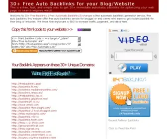 Freebacklinks.asia(Free Automatic Backlinks) Screenshot