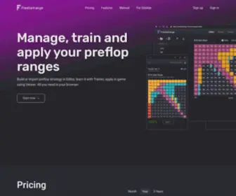 Freebetrange.com(Build and apply your preflop strategy) Screenshot