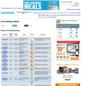 Freebirthdaymeals.org(Free birthday meals) Screenshot