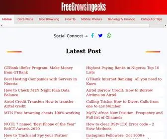 Freebrowsingeeks.com(Updates on Free browsing codes) Screenshot