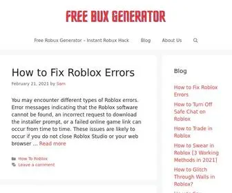 Freebuxgenerator.com(Free Robux Generator 2020) Screenshot