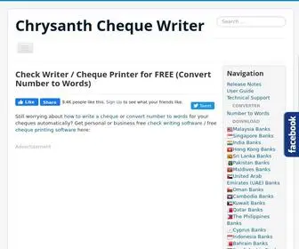 Freechequewriter.com(Cheque Printer for FREE (How to write a cheque and convert number to words with FREE Cheque Writer)) Screenshot