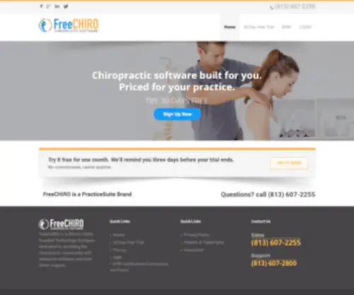 Freechiro.com(Chiropractic office platform) Screenshot