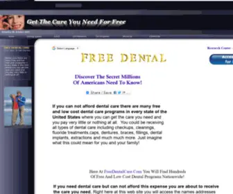 Freedentalcare.com(Free Dental Care) Screenshot