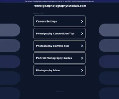Freedigitalphotographytutorials.com(Photography tutorials) Screenshot