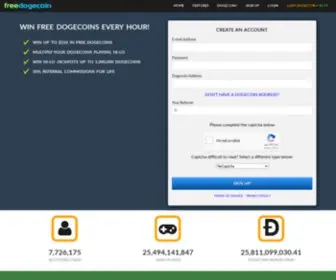 Freedoge.co.in(Win free dogecoins every hour) Screenshot