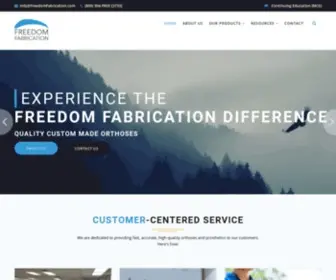 Freedomfabrication.com(Custom made Orthoses. Every orthosis) Screenshot