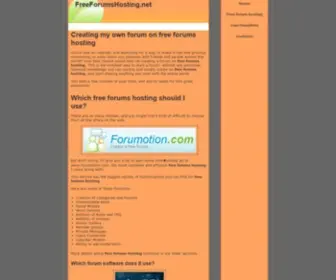 Freeforumshosting.net(FreeForumHosting.net is a free phpBB2/ phpBB3 forum hosting service) Screenshot