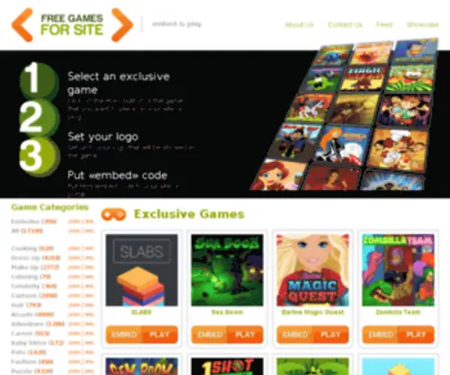 Freegamesforsite.com(Free Online Games for Your Site or Blog) Screenshot