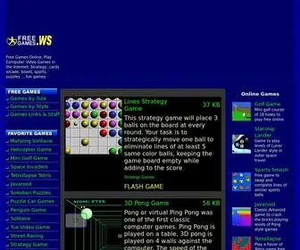 Freegames.ws(Free games online. play computer video games) Screenshot