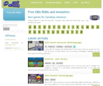 Freegbaroms.com(GBA ROMs(games) and Emulators) Screenshot