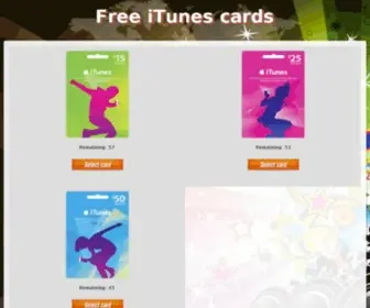 Freeitunescard.org(Free iTunes Gift Cards Codes For Everyone) Screenshot