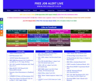 Freejobalertlive.in(Freejobalert.com Sarkari Job Website) Screenshot