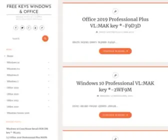Freekey.cf(Windows 10/8.1/8/7 & Office 2019/2016/2013/2010 keys) Screenshot