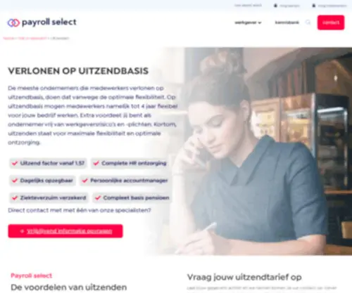 Freelancepayroll.nl(Medewerkers verlonen op uitzendbasis doe je bij Payroll Select) Screenshot