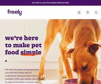 Freelypet.com(Simple, Limited Ingredient Pet Foods for Dogs & Cats) Screenshot