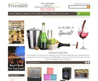 Freemanshire.com.au(Freeman's Party Hire Brisbane) Screenshot