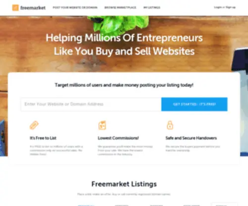 Freemarket.com(Buy and Sell websites) Screenshot