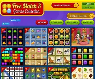 Freematch3.com(Free Match 3 Bubble Shooter Games) Screenshot