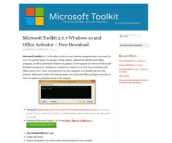 Freemicrosofttoolkit.com(The Microsoft toolkit 2.6.7) Screenshot