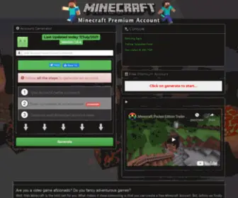 Freeminecraftaccounts.org(Get Minecraft Premium Accounts For FREE) Screenshot