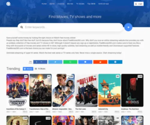 Freemovies360.cc(Watch movies online and Free tv shows streaming) Screenshot