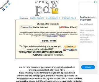 Freemypdf.com(Removes passwords from viewable PDFs) Screenshot