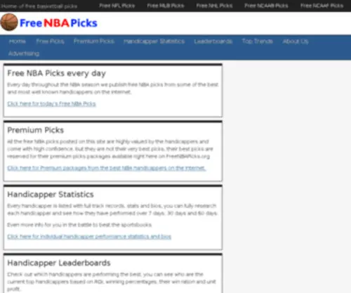 Freenbapicks.org(Free NBA Picks) Screenshot