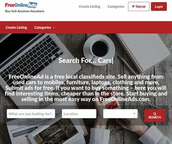 Freeonlineads.com(Post your classified ad for free) Screenshot