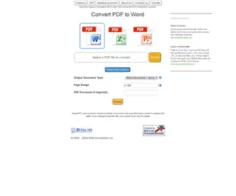 Freepdftoword.org(Free PDF to Word) Screenshot