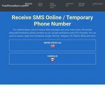 Freephonenum.com(Receive SMS Online) Screenshot