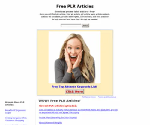 Freeplrarticlesprivatelabel.com(Free PLR Articles) Screenshot