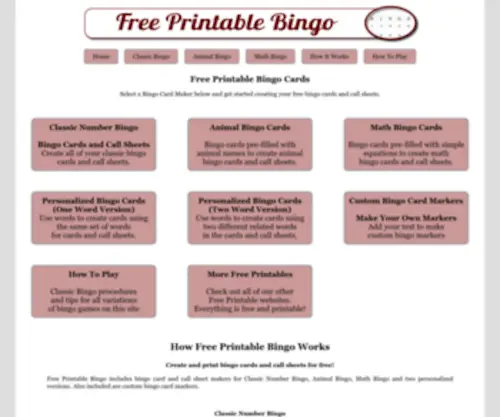 Freeprintablebingo.com Screenshot