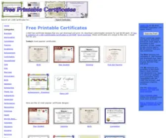 Freeprintablecertificates.net(Free Printable Certificates) Screenshot