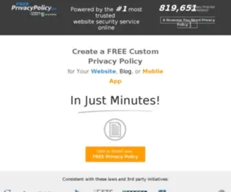Freeprivacypolicy.com(Free Privacy Policy Template Generator) Screenshot