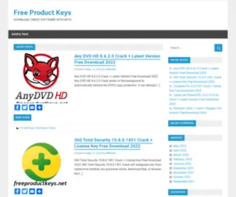 Freeproductkeys.net(Free Product Keys) Screenshot