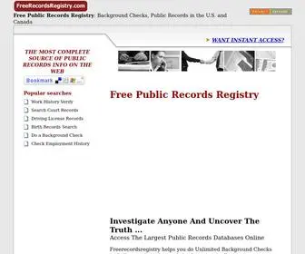 Freerecordsregistry.com(Gov-Records, Unlimited Public Record Searches) Screenshot