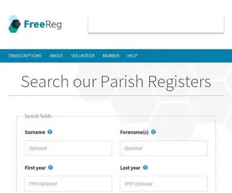 Freereg.org.uk(Search your ancestry with FreeREG. FreeREG) Screenshot