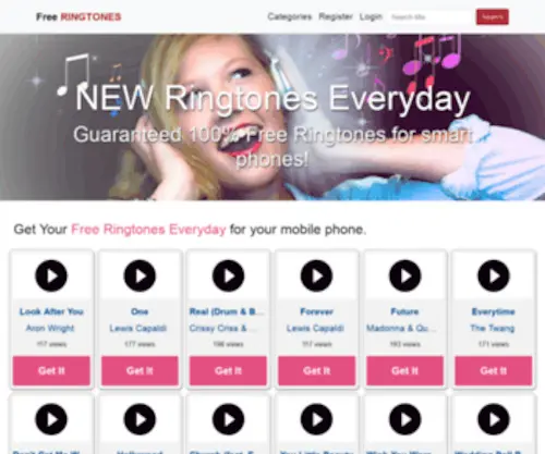 Freeringtoneseveryday.com(Free Ringtones Everyday) Screenshot