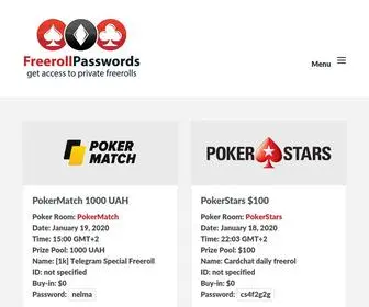 Freerollpasswords.com(Get access to private freerolls) Screenshot