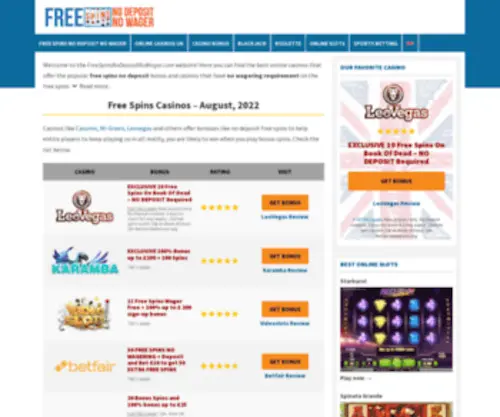 Freespinsnodepositnowager.com Screenshot