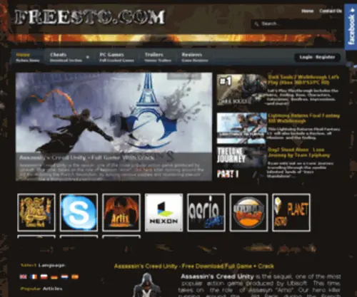 Freesto.com(Your best gaming center) Screenshot