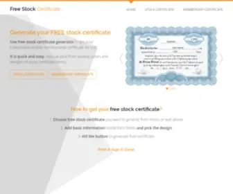 Freestockcertificate.com(Free stock certificate) Screenshot