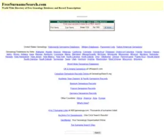 Freesurnamesearch.com(Free Genealogy) Screenshot