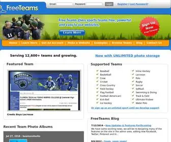 Freeteams.com(Free sports team website) Screenshot