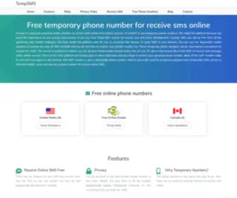 Freetempsms.com(Free Temp SMS service) Screenshot