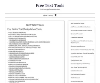 Freetexttools.com(Free Text Tools) Screenshot