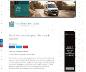 Freethankyounotes.com(Over 500 FREE thank you card wording samples for personal and business occasions) Screenshot